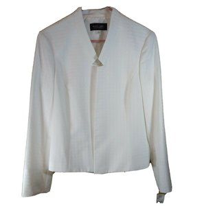 Black Label By Evan Picone Open Front Blazer Jacket  Size 14 Color White